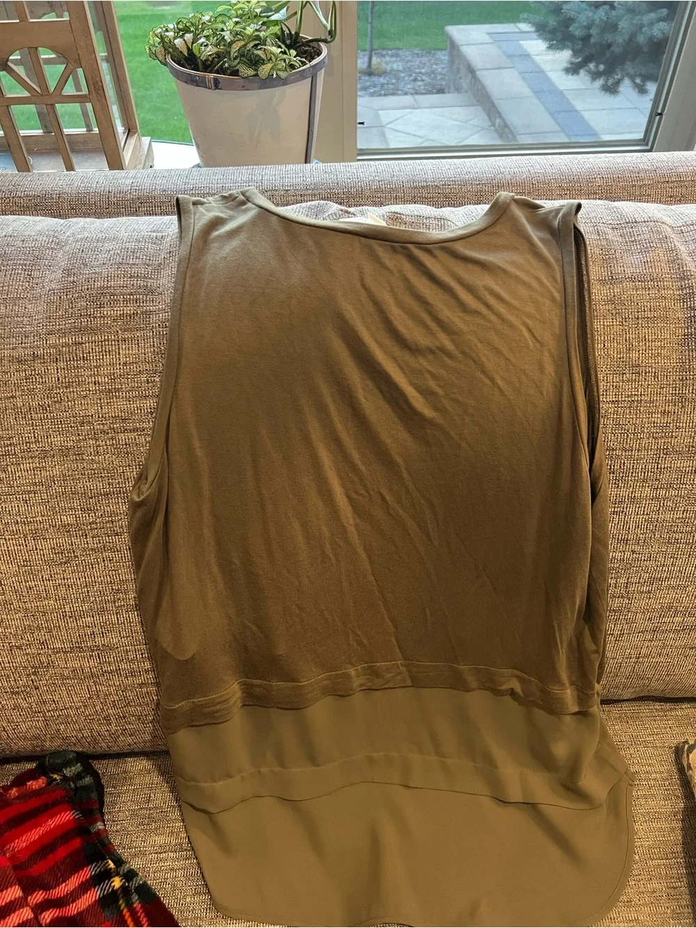 Olive Green Layered Women's Sleeveless Top Michael Kors size L